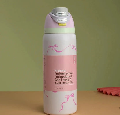Double Wall Vacuum Fruit Infuser Water Bottle 24oz 32oz Leakproof Insulated Tumbler With Straw 28