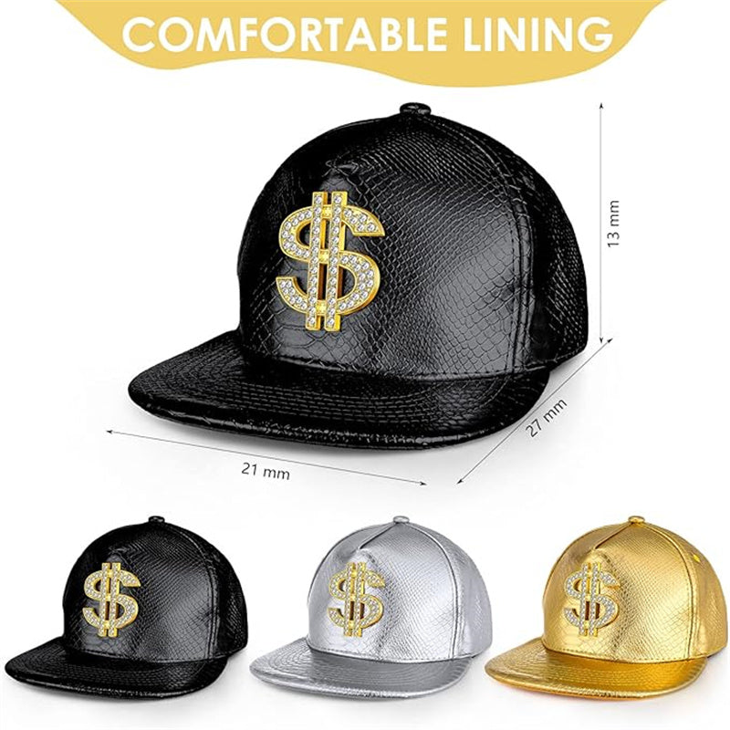 Flat Brim Hip Hop Caps Crocodile Pattern Metal Label Street Dance Fashion Hat Break Dancing Fitted  1