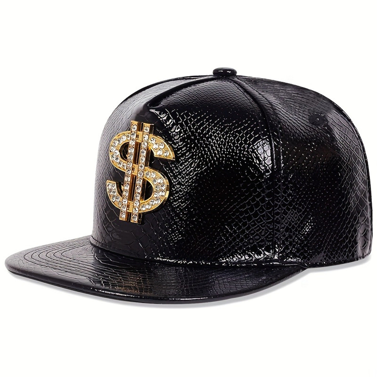 Flat Brim Hip Hop Caps Crocodile Pattern Metal Label Street Dance Fashion Hat Break Dancing Fitted  5