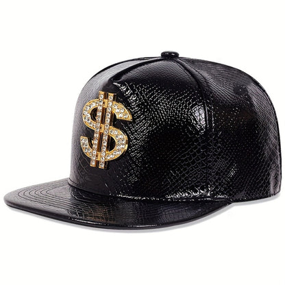 Flat Brim Hip Hop Caps Crocodile Pattern Metal Label Street Dance Fashion Hat Break Dancing Fitted  5
