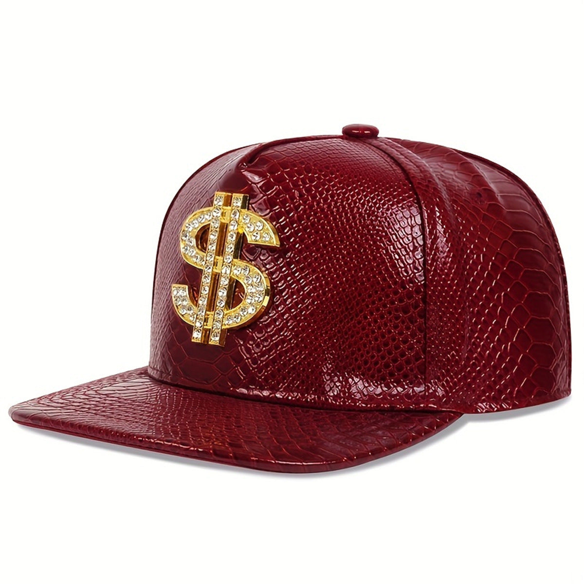 Flat Brim Hip Hop Caps Crocodile Pattern Metal Label Street Dance Fashion Hat Break Dancing Fitted  6