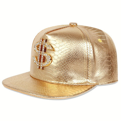 Flat Brim Hip Hop Caps Crocodile Pattern Metal Label Street Dance Fashion Hat Break Dancing Fitted  7