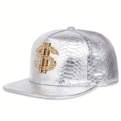 Flat Brim Hip Hop Caps Crocodile Pattern Metal Label Street Dance Fashion Hat Break Dancing Fitted  8