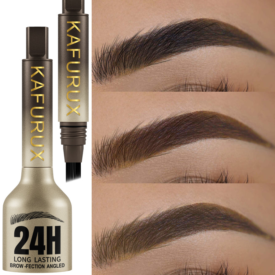 3D Dye Eyebrow Pencil, Waterproof, Long Lasting, Anti Smudge, Hairling Enhancers Cream, Black Brown Large Brush