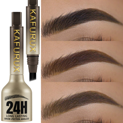 3D Dye Eyebrow Pencil, Waterproof, Long Lasting, Anti Smudge, Hairling Enhancers Cream, Black Brown Large Brush