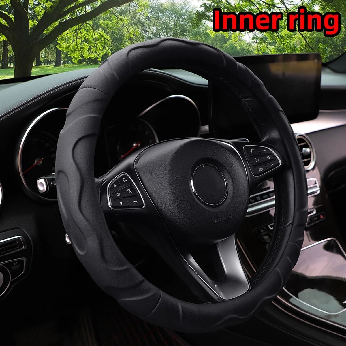 Plush Lambskin Style Sports Car Steering Wheel Cover