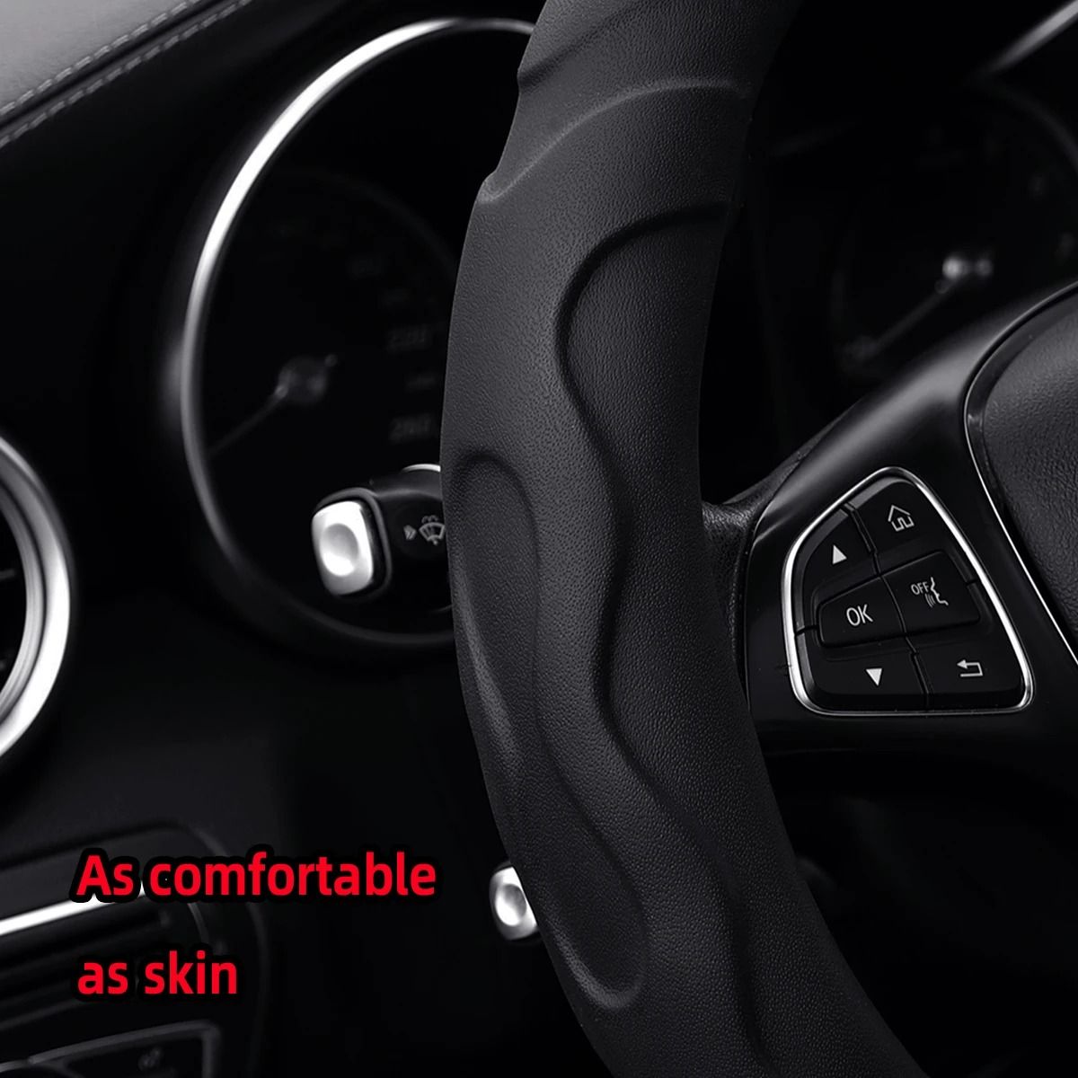 Plush Lambskin Style Sports Car Steering Wheel Cover 1