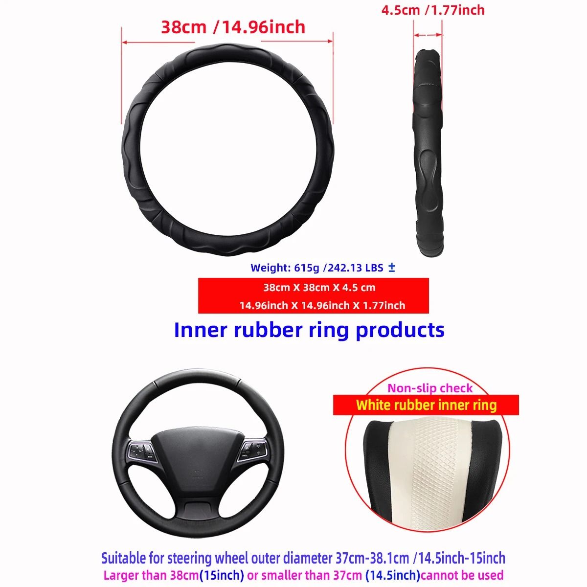 Plush Lambskin Style Sports Car Steering Wheel Cover 4