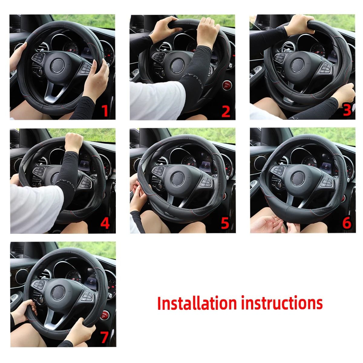 Plush Lambskin Style Sports Car Steering Wheel Cover 5