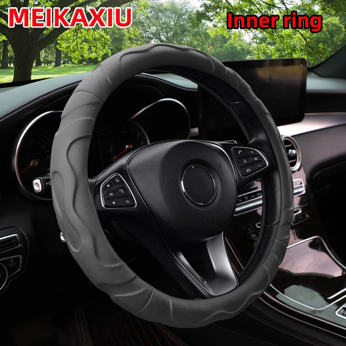 Plush Lambskin Style Sports Car Steering Wheel Cover 7