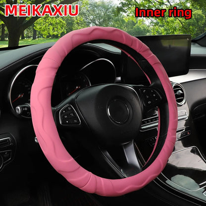 Plush Lambskin Style Sports Car Steering Wheel Cover 8