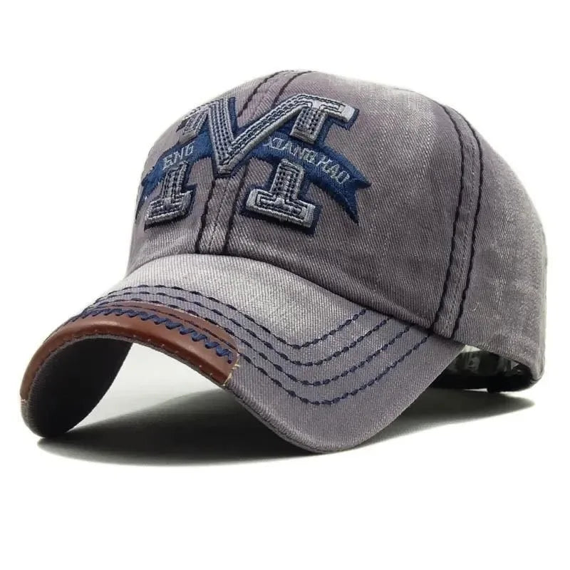 High Quality Baseball Hat Letter M Embroidery Cotton Cap for Men Women, Snapback Gorras, Outdoor Sport Sun Hat