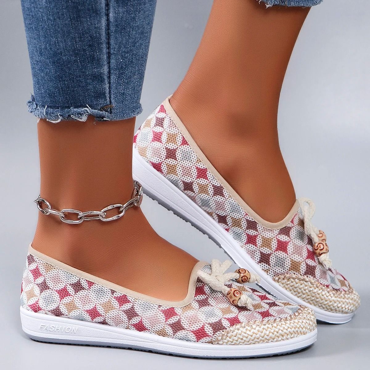 Women Summer Breathable Mesh Flat Casual Sneakers 1