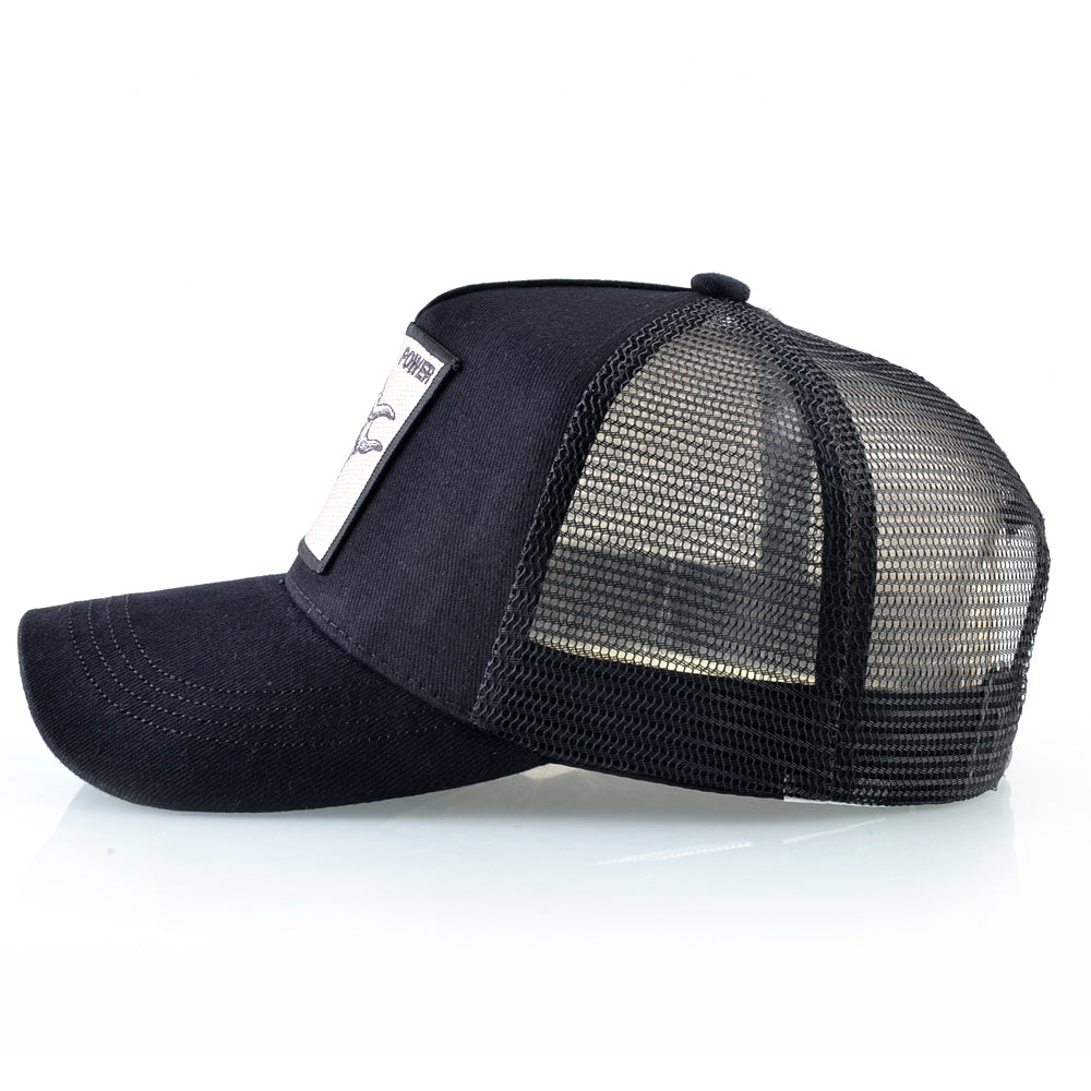 K Baseball Caps Men Snapback Hip Hop Trucker Cap Bull Patch Embroidery Four Seasons Breathable Mesh