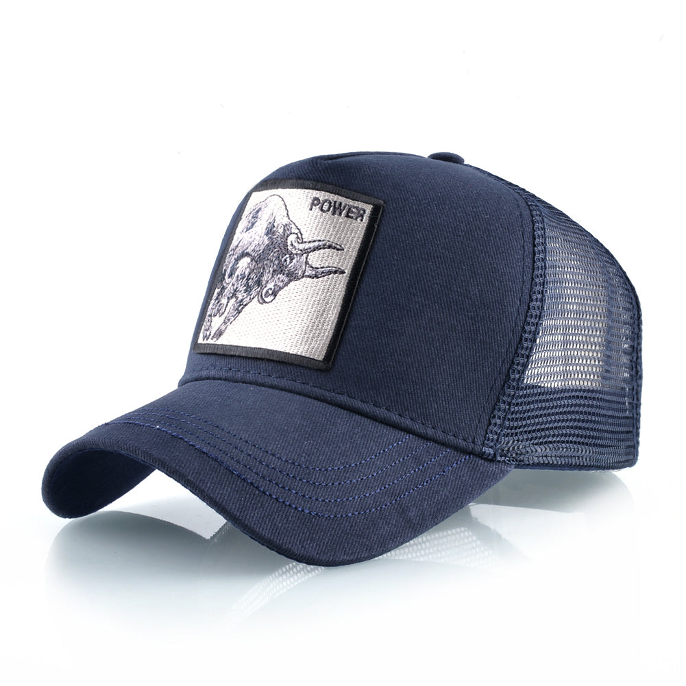 K Baseball Caps Men Snapback Hip Hop Trucker Cap Bull Patch Embroidery Four Seasons Breathable Mesh