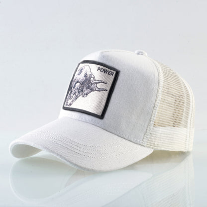 K Baseball Caps Men Snapback Hip Hop Trucker Cap Bull Patch Embroidery Four Seasons Breathable Mesh