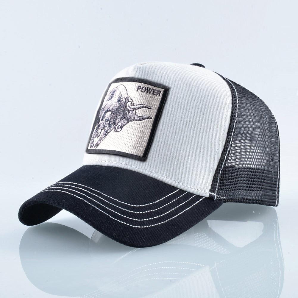 K Baseball Caps Men Snapback Hip Hop Trucker Cap Bull Patch Embroidery Four Seasons Breathable Mesh