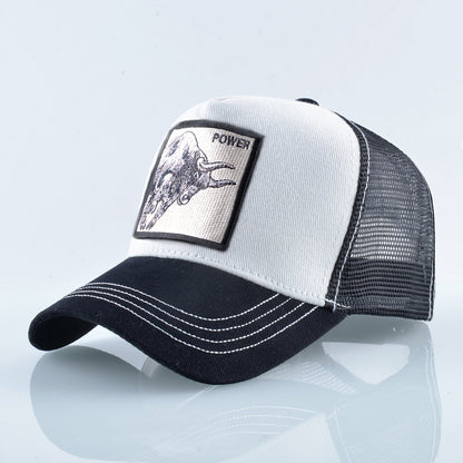 K Baseball Caps Men Snapback Hip Hop Trucker Cap Bull Patch Embroidery Four Seasons Breathable Mesh