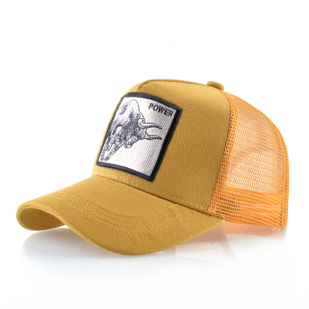 K Baseball Caps Men Snapback Hip Hop Trucker Cap Bull Patch Embroidery Four Seasons Breathable Mesh