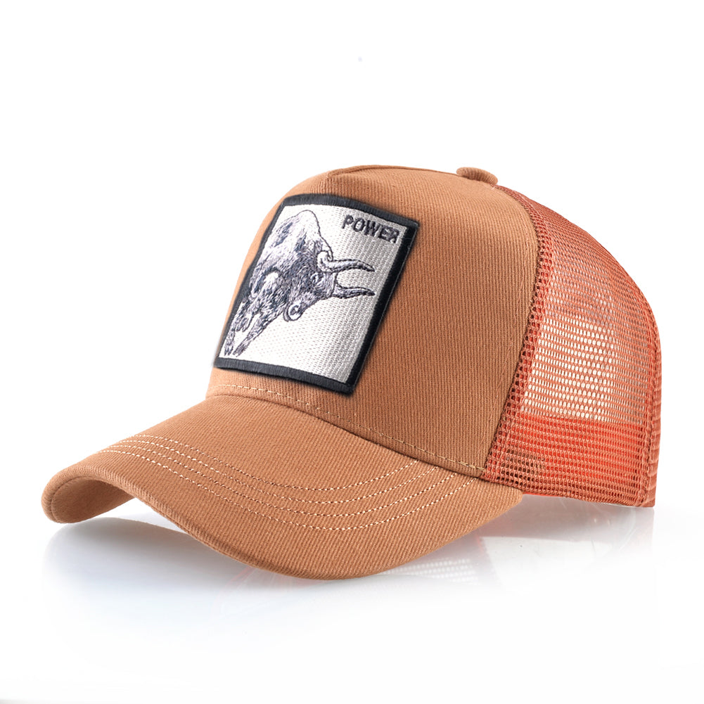K Baseball Caps Men Snapback Hip Hop Trucker Cap Bull Patch Embroidery Four Seasons Breathable Mesh