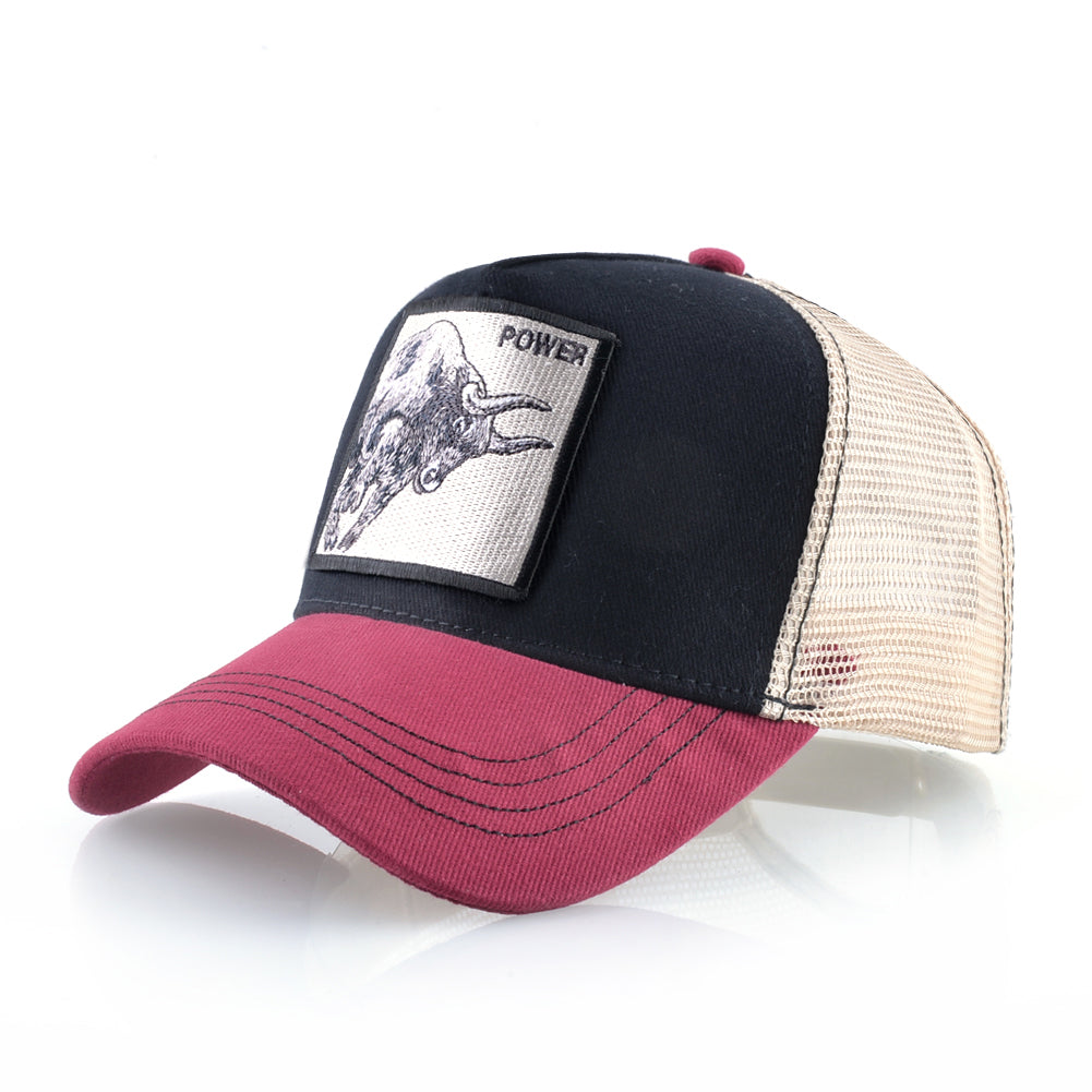 K Baseball Caps Men Snapback Hip Hop Trucker Cap Bull Patch Embroidery Four Seasons Breathable Mesh