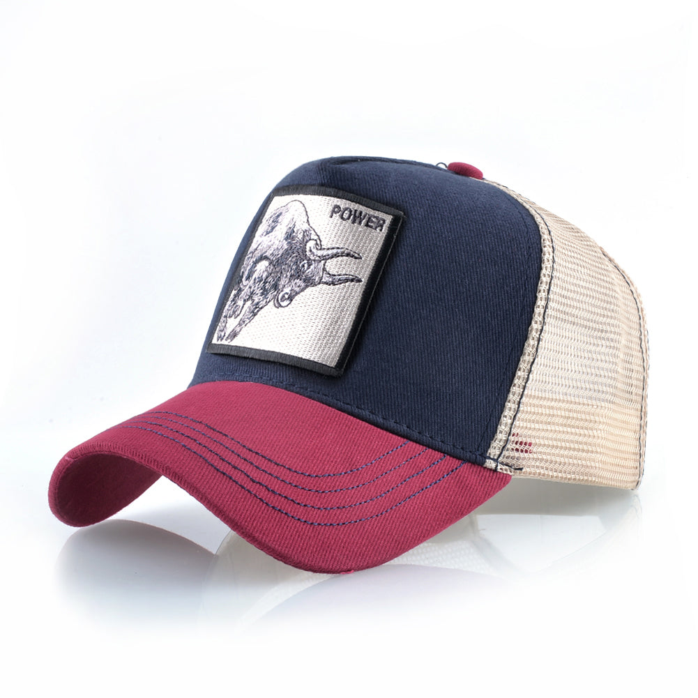 K Baseball Caps Men Snapback Hip Hop Trucker Cap Bull Patch Embroidery Four Seasons Breathable Mesh