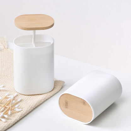 Automatic Pops Up Toothpick Box, Cotton Bud & Swabs Storage Case Organizer Toothpick Holder Dispenser Container for Home