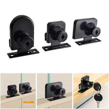 Showcase Lock Display Cabinet Sliding Glass Door Lock with Keys for 5 to 8mm Glass Doors
