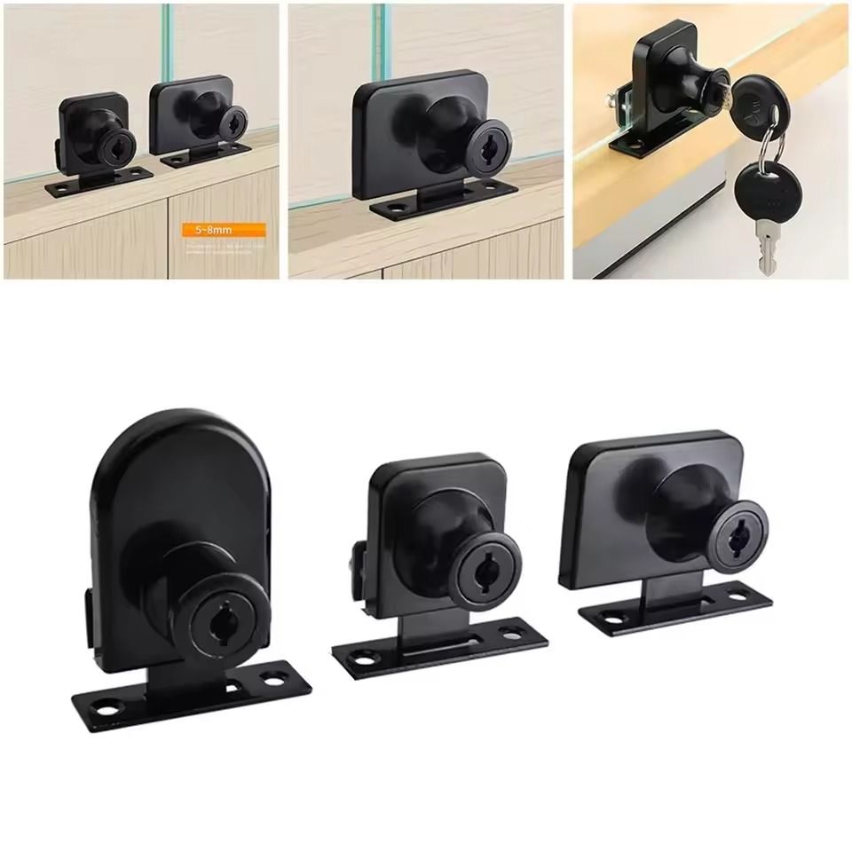 Showcase Lock Display Cabinet Sliding Glass Door Lock With Keys For 5 To 8mm Glass Doors 1