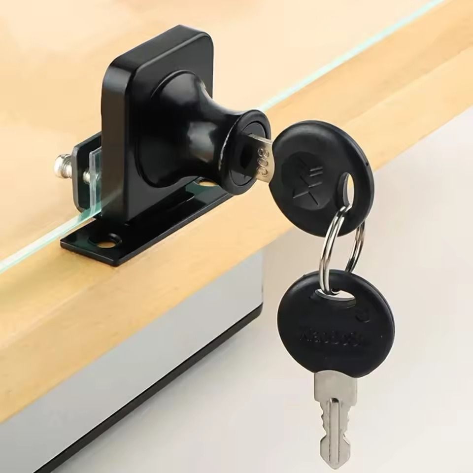 Showcase Lock Display Cabinet Sliding Glass Door Lock With Keys For 5 To 8mm Glass Doors 2