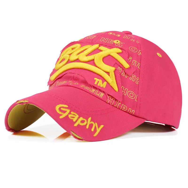Unisex Summer Baseball Cap Snapback Hats, Hip Hop Curved Brim Gorras, Adjustable Outdoor Travel Sports Hat