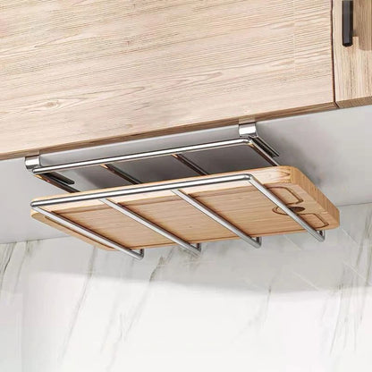Under Cabinet Stainless Steel Cutting Board And Pot Lid Organizer Rack 2