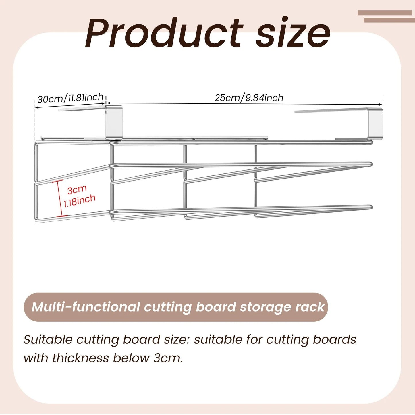 Under Cabinet Stainless Steel Cutting Board And Pot Lid Organizer Rack 5