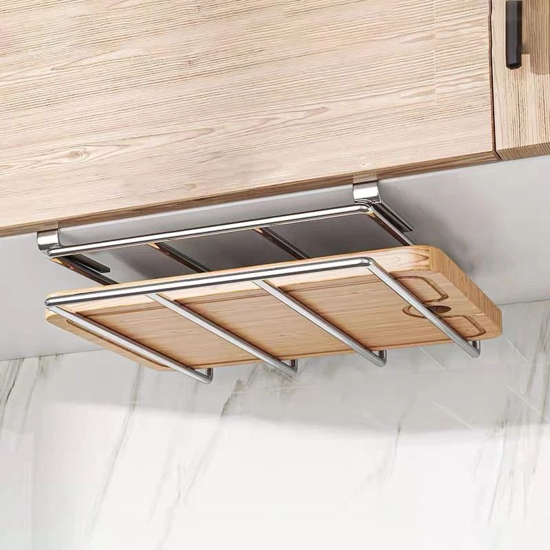 Under Cabinet Stainless Steel Cutting Board And Pot Lid Organizer Rack 7