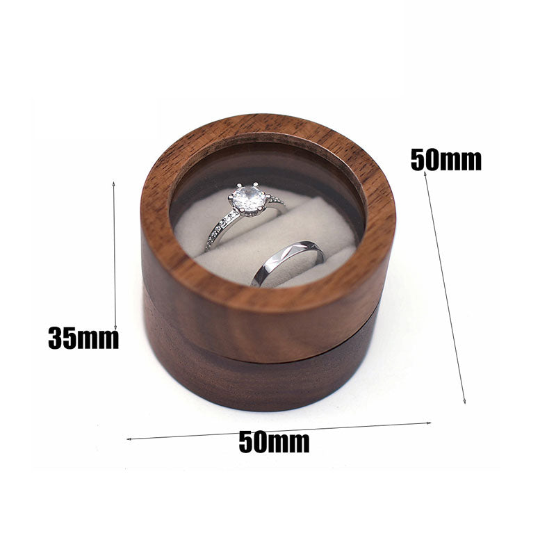 Natural Walnut Wood Wedding Ring Case Box Handcrafted Jewelry Display Organizer For Earrings Rings  9