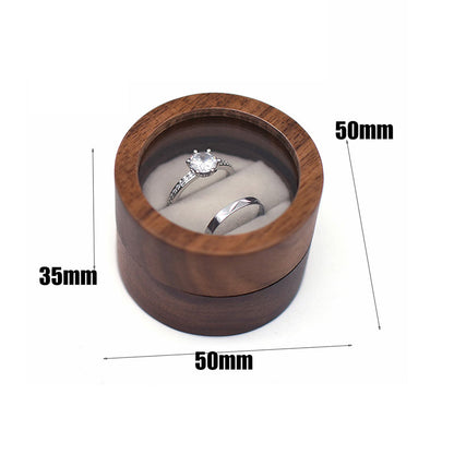 Natural Walnut Wood Wedding Ring Case Box Handcrafted Jewelry Display Organizer For Earrings Rings  9
