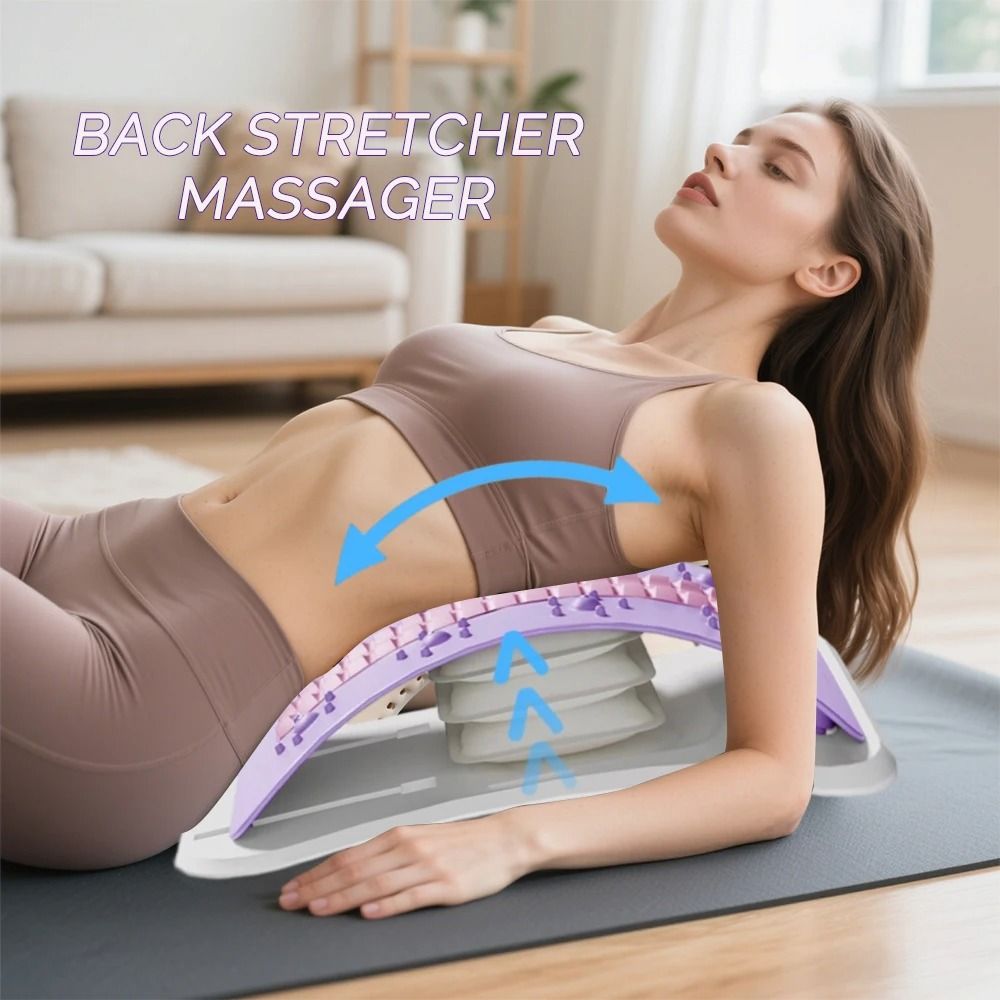 Back Stretcher Pillow Lumbar Support with Neck Massage for Posture Correction and Pain Relief