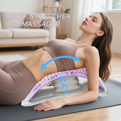 Back Stretcher Pillow Lumbar Support with Neck Massage for Posture Correction and Pain Relief