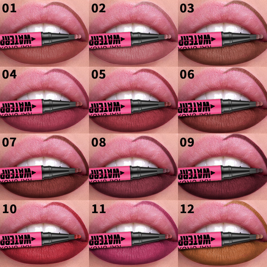 Liquid Matte Lipliner Pencil, Waterproof Plumping Stain Lipstick, Natural Lip Liner Outline, Lips Contour Makeup