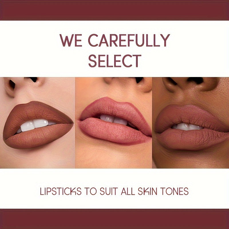 Color Matte Lipstick Set, Long-lasting Waterproof, Lipstick Lip Liner Set Easy, Coloring Non-Stick Cup Lip Makeup Suit