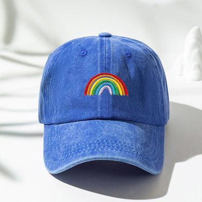 Unisex Adjustable Rainbow Embroidered Baseball Cap, Summer Outdoor Travel Hat, UV Sun Protection Sports Cap