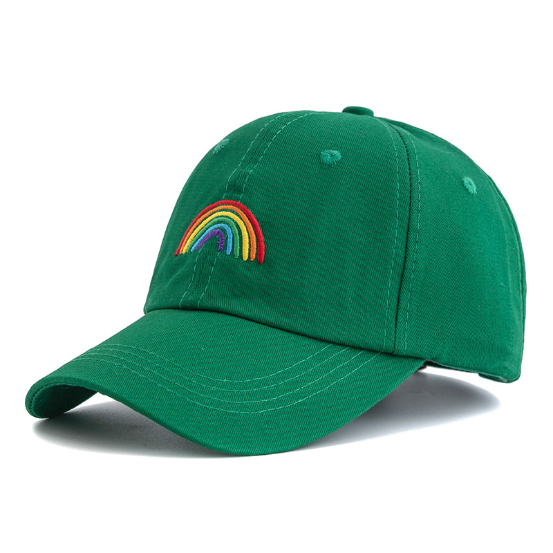 Unisex Adjustable Rainbow Embroidered Baseball Cap, Summer Outdoor Travel Hat, UV Sun Protection Sports Cap