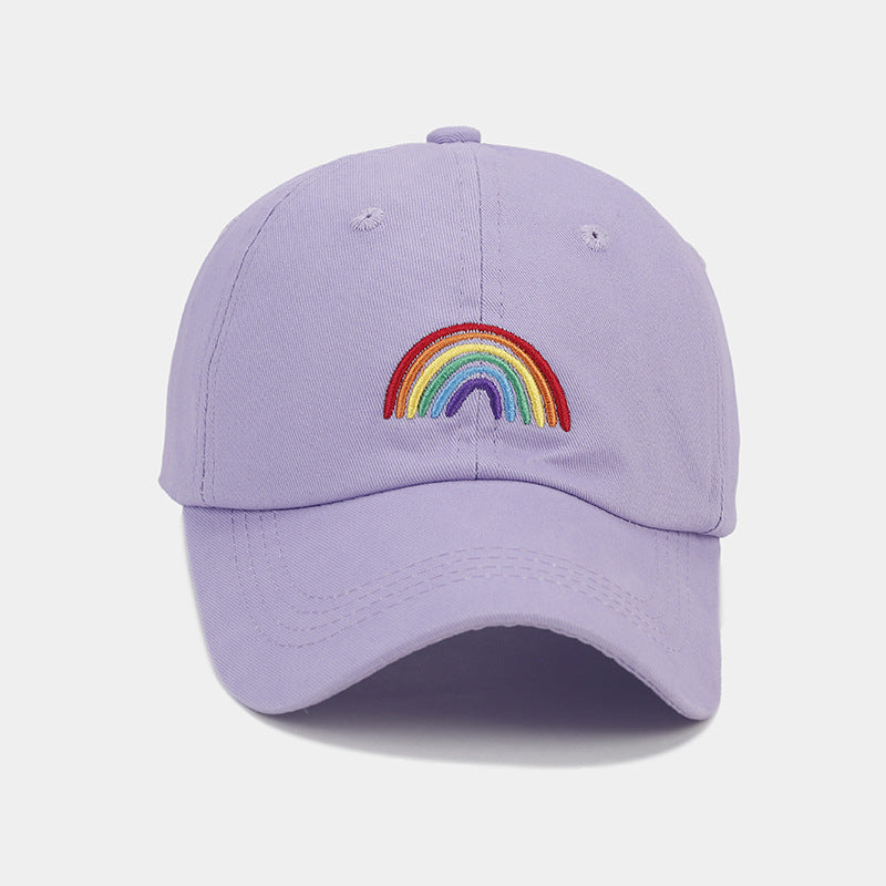 Unisex Adjustable Rainbow Embroidered Baseball Cap, Summer Outdoor Travel Hat, UV Sun Protection Sports Cap