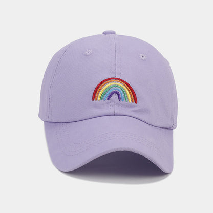 Unisex Adjustable Rainbow Embroidered Baseball Cap, Summer Outdoor Travel Hat, UV Sun Protection Sports Cap