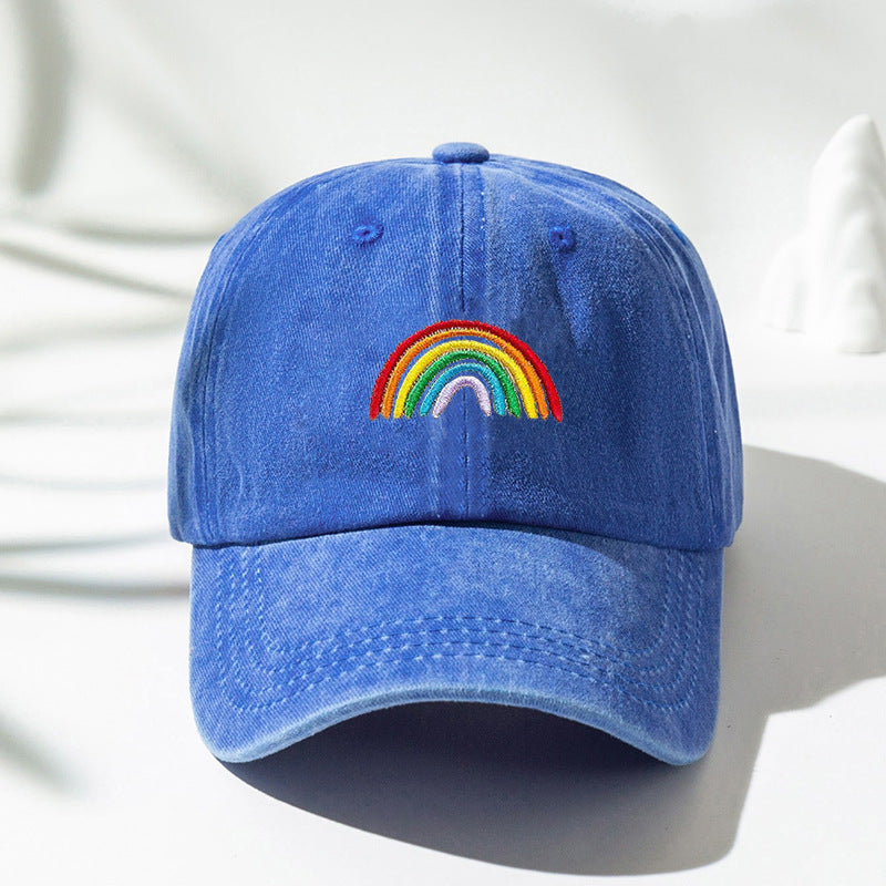 Unisex Adjustable Rainbow Embroidered Baseball Cap, Summer Outdoor Travel Hat, UV Sun Protection Sports Cap