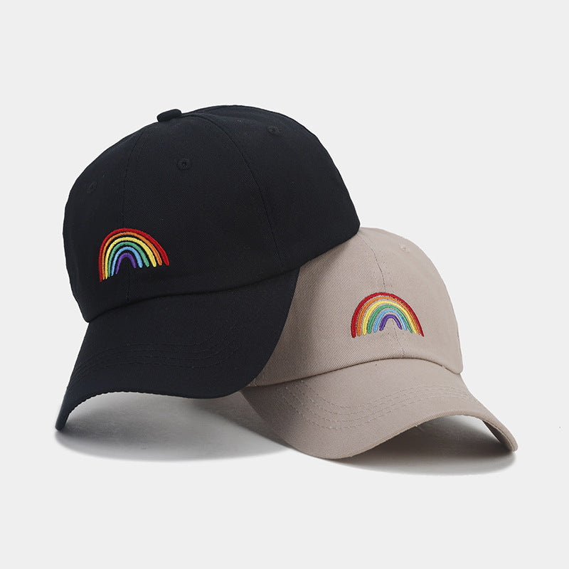 Unisex Adjustable Rainbow Embroidered Baseball Cap, Summer Outdoor Travel Hat, UV Sun Protection Sports Cap
