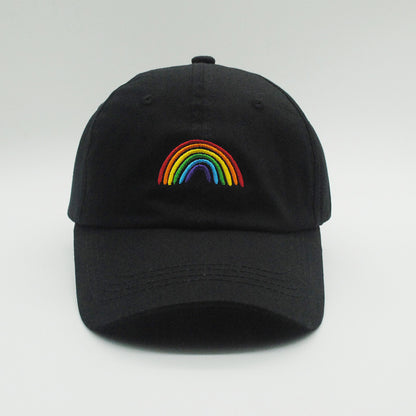 Unisex Adjustable Rainbow Embroidered Baseball Cap, Summer Outdoor Travel Hat, UV Sun Protection Sports Cap