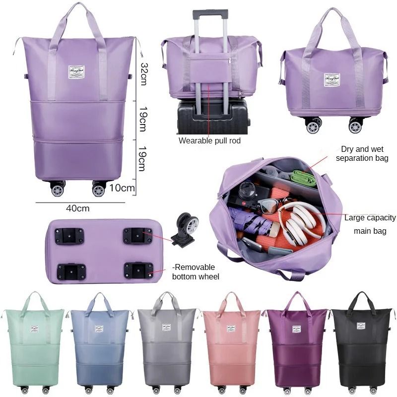 Universal Wheel Expandable Travel Bag With Large Capacity And DryWet Separation 2
