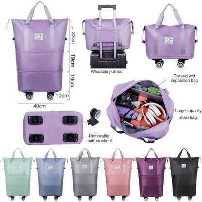 Universal Wheel Expandable Travel Bag With Large Capacity And DryWet Separation 2