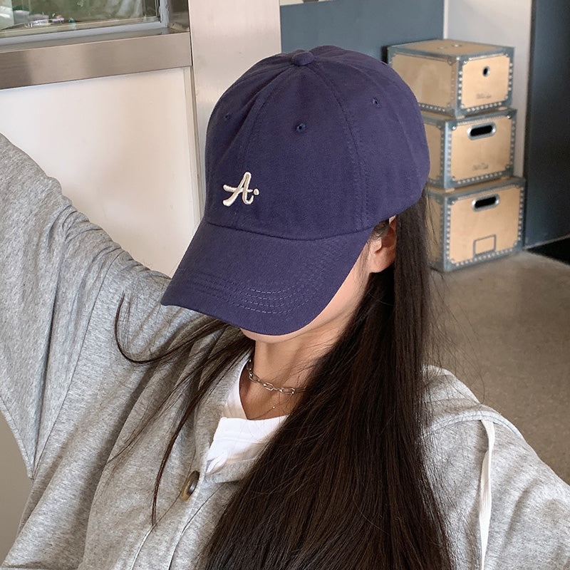 Retro Street Letter Embroidered Baseball Cap, Big Head Circumference Adjustable Duckbill Hat for Men and Women Casual